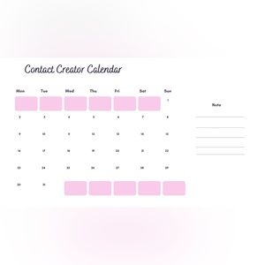 Contact Creators Calendar